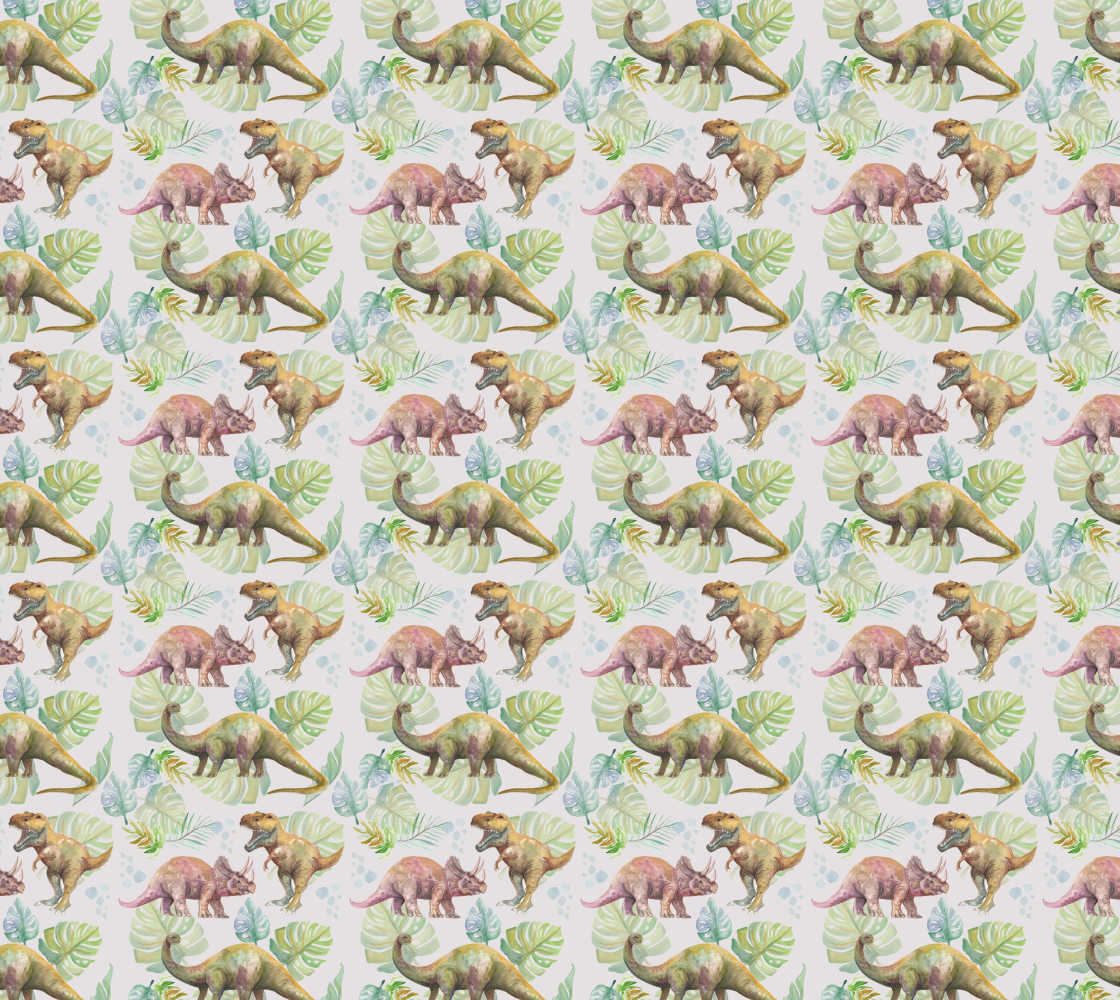 Watercolour Dinosaurs with Greenery preview