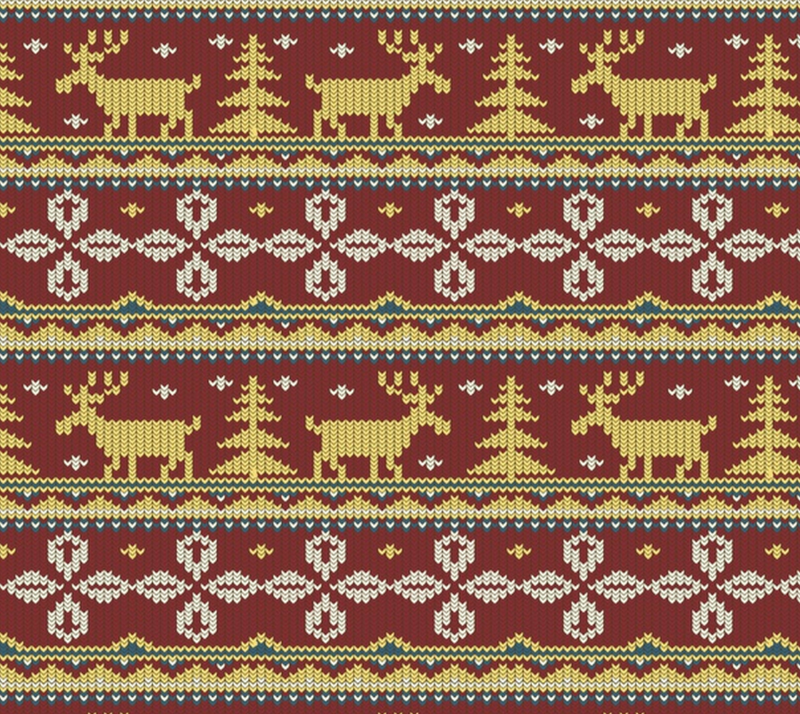 Aperçu de Faux Knitted Christmas Deer Fabric