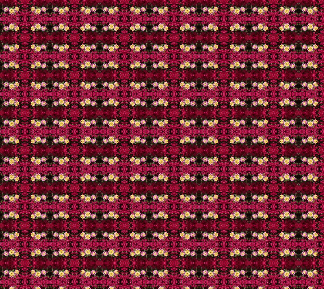 Fabric - Red Bougainvillea Design - Sewing Project Choice of Material by the Meter  Miniature #1