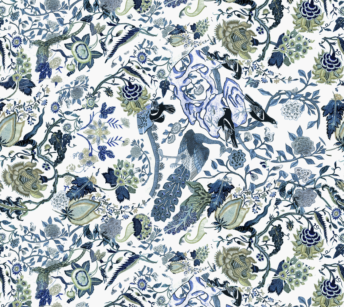Chinoiserie Blue - fabric (235) pattern across lengthFINAL- Ann preview