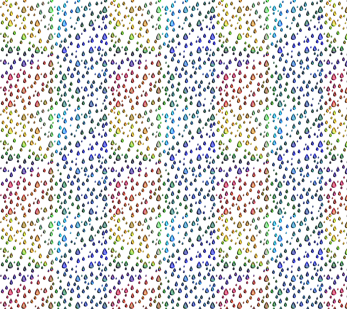 Aperçu de Teardrop Gems Rainbow Colored Pattern on White Fabric, AWSD