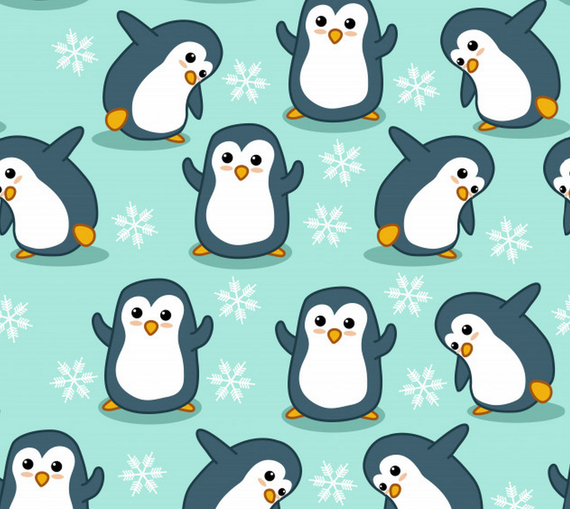 Aperçu de Winter Penguins - Penguins and Snowflakes