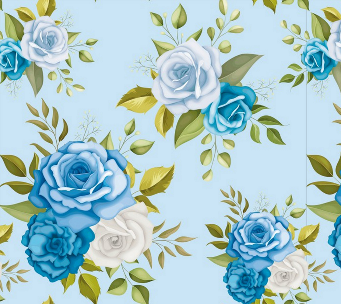 Aperçu de elegant blue roses on pastel blue background