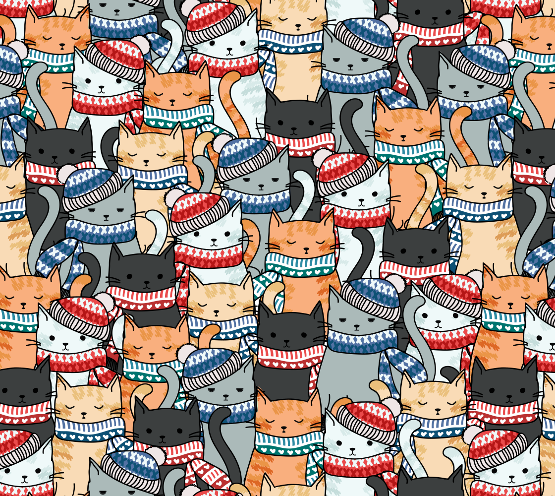 Cats in Winter Hats & Scarves preview