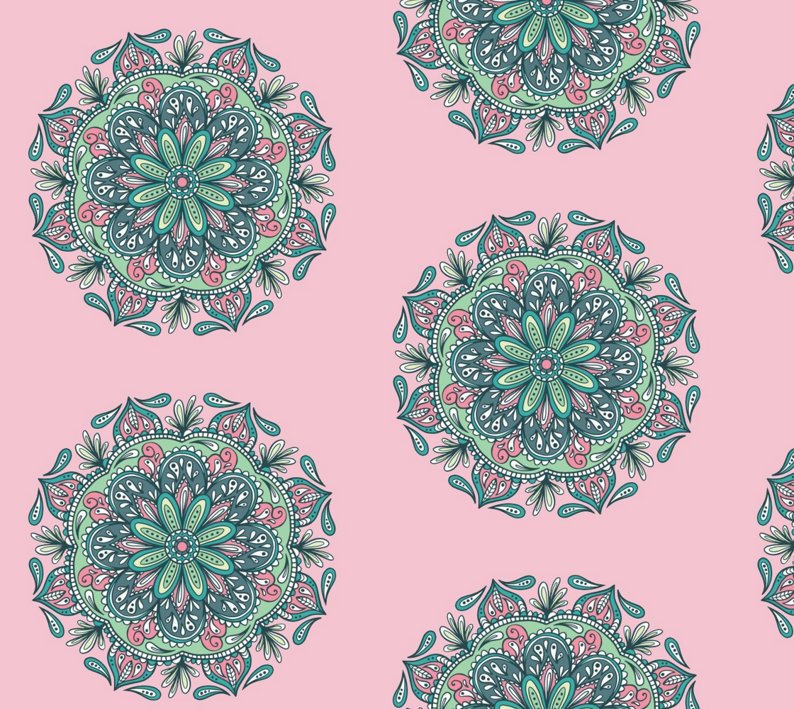 Aperçu de Elegant Abstract Floral Mandala - Pink Background