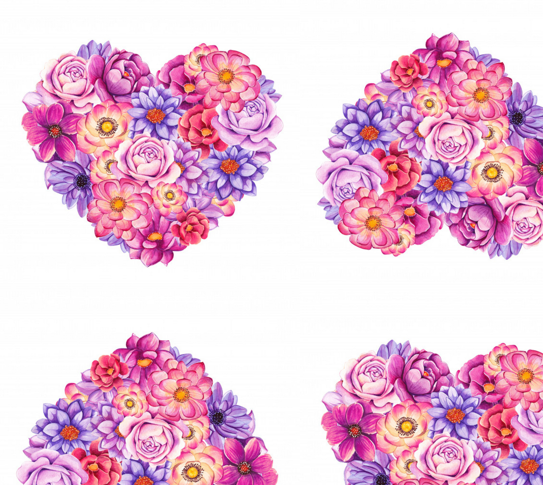 Aperçu de beautiful watercolor floral heart