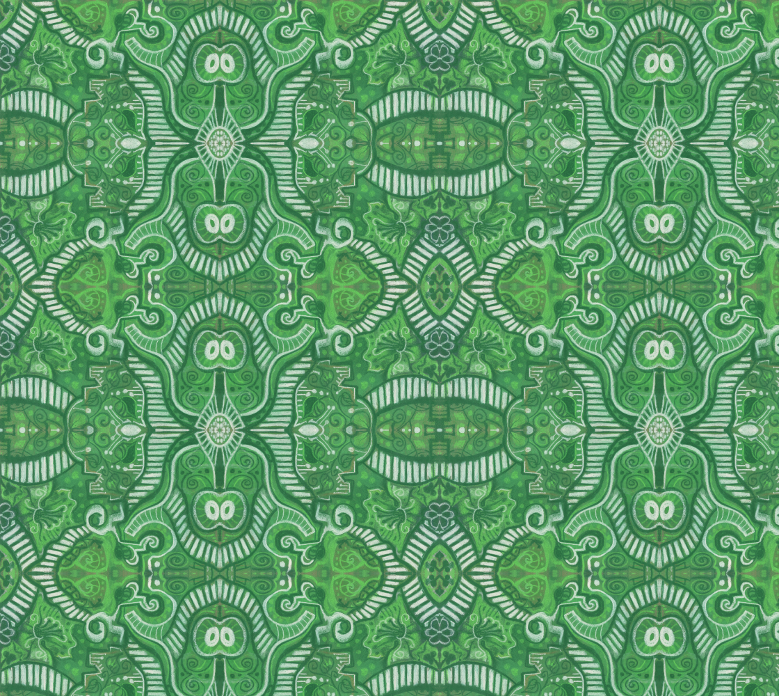 Apple Stripes Bohemian Arabesque Pattern Green preview