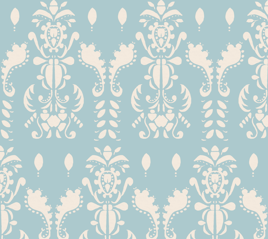 Soft Blue and Cream Damask style preview