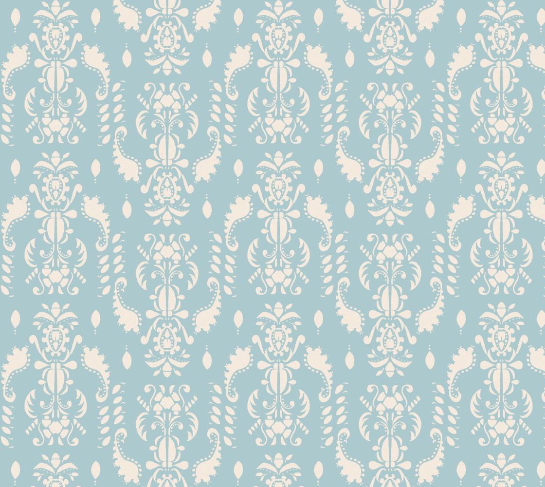 Blue and White Damask pattern preview