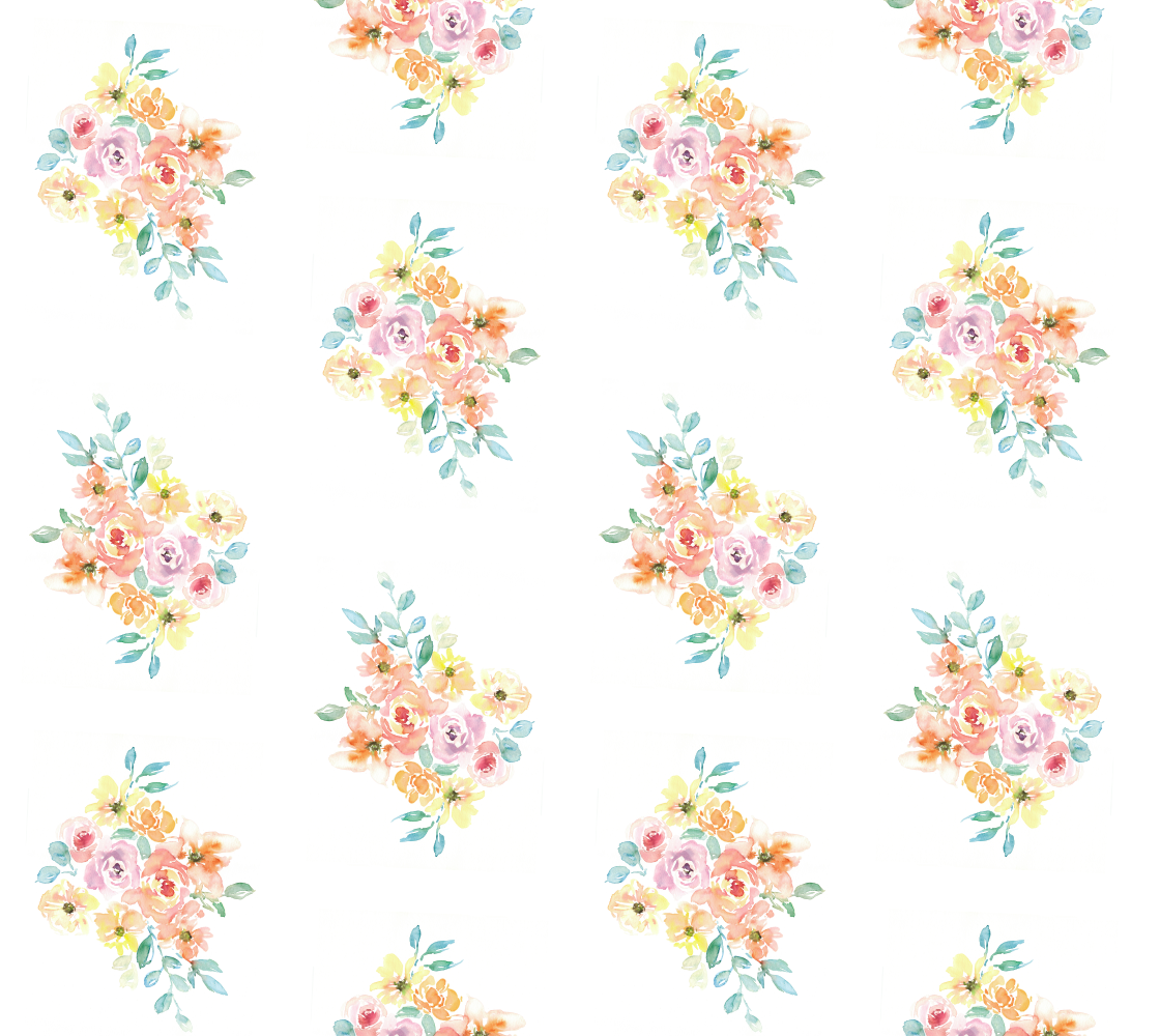 Sweet pastel bouquet fabric preview