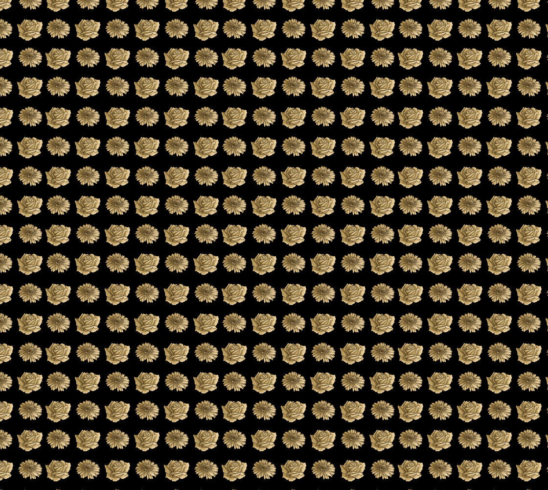 Petal to the metal black & gold fabric preview