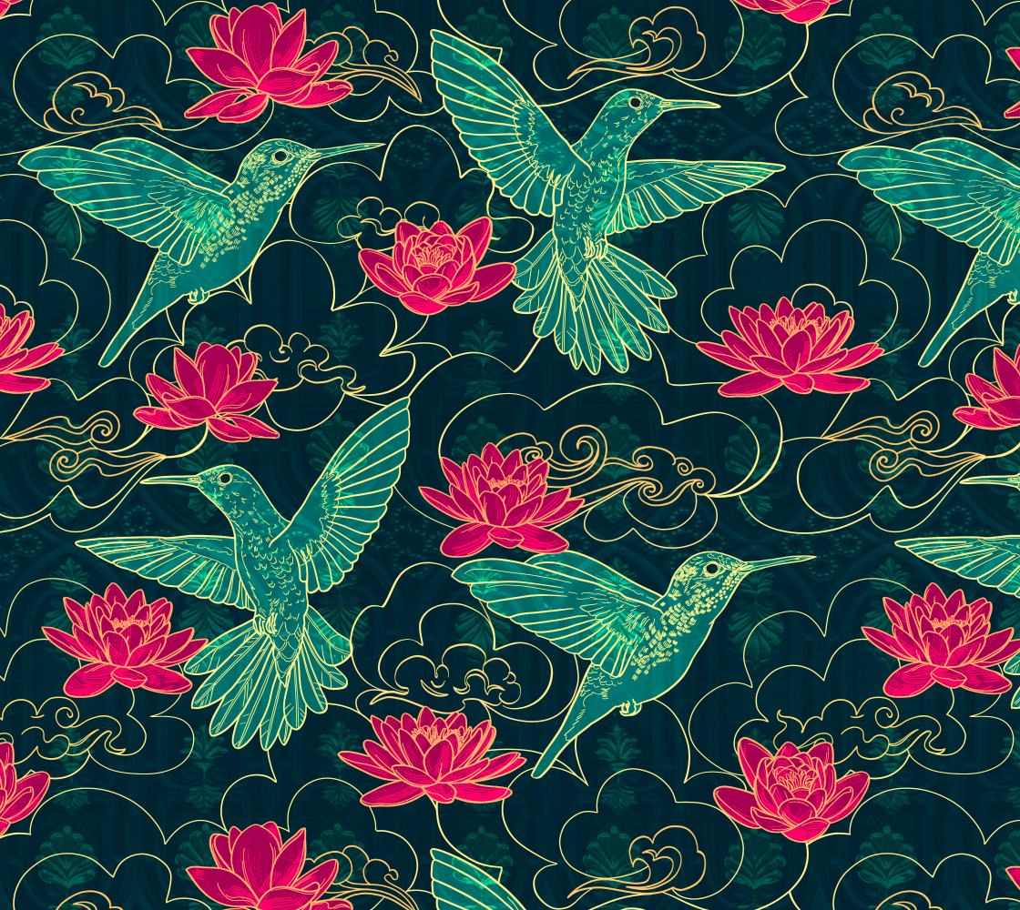 Hummingbirds Fabric thumbnail #1