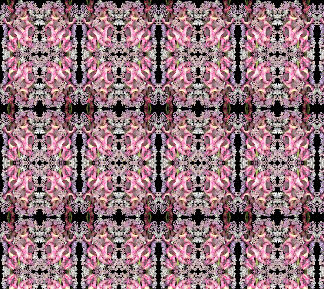 Aperçu de Fabric * Pink Gladiola Mallow Blossoms 