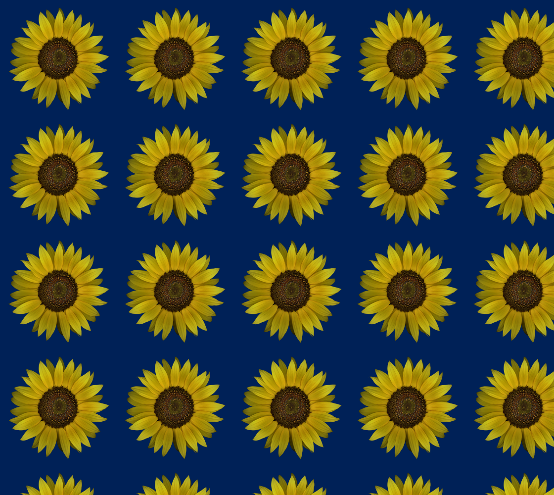 Fabric * Yellow Sunflower on Blue Background Miniature #1