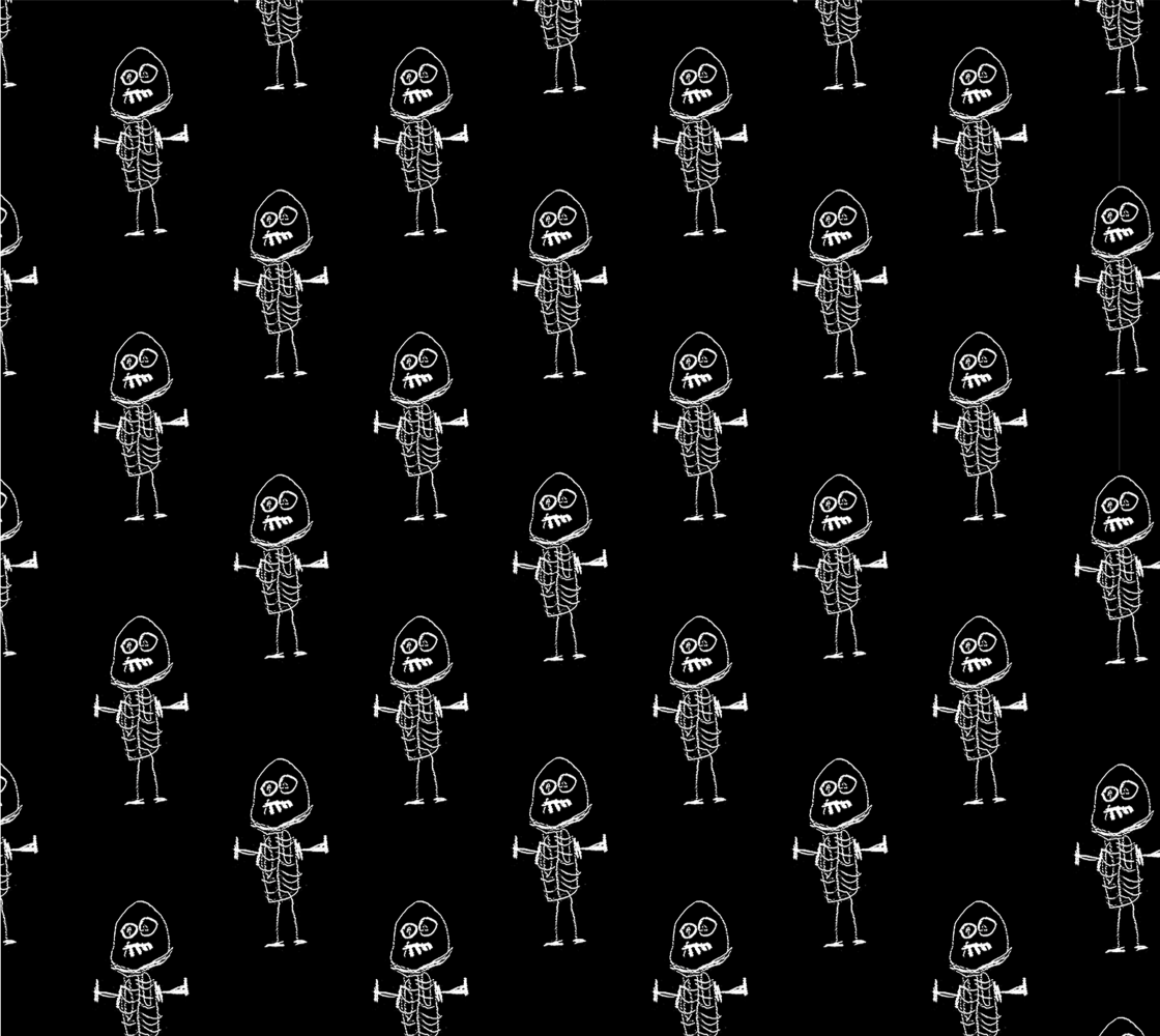Funny Skeletons Motif Drawing Pattern preview
