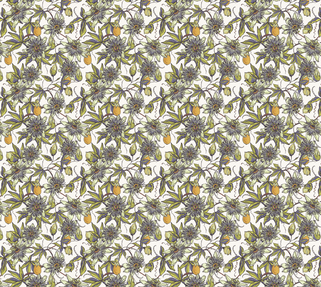 Watercolor Floral With Pears Silk preview