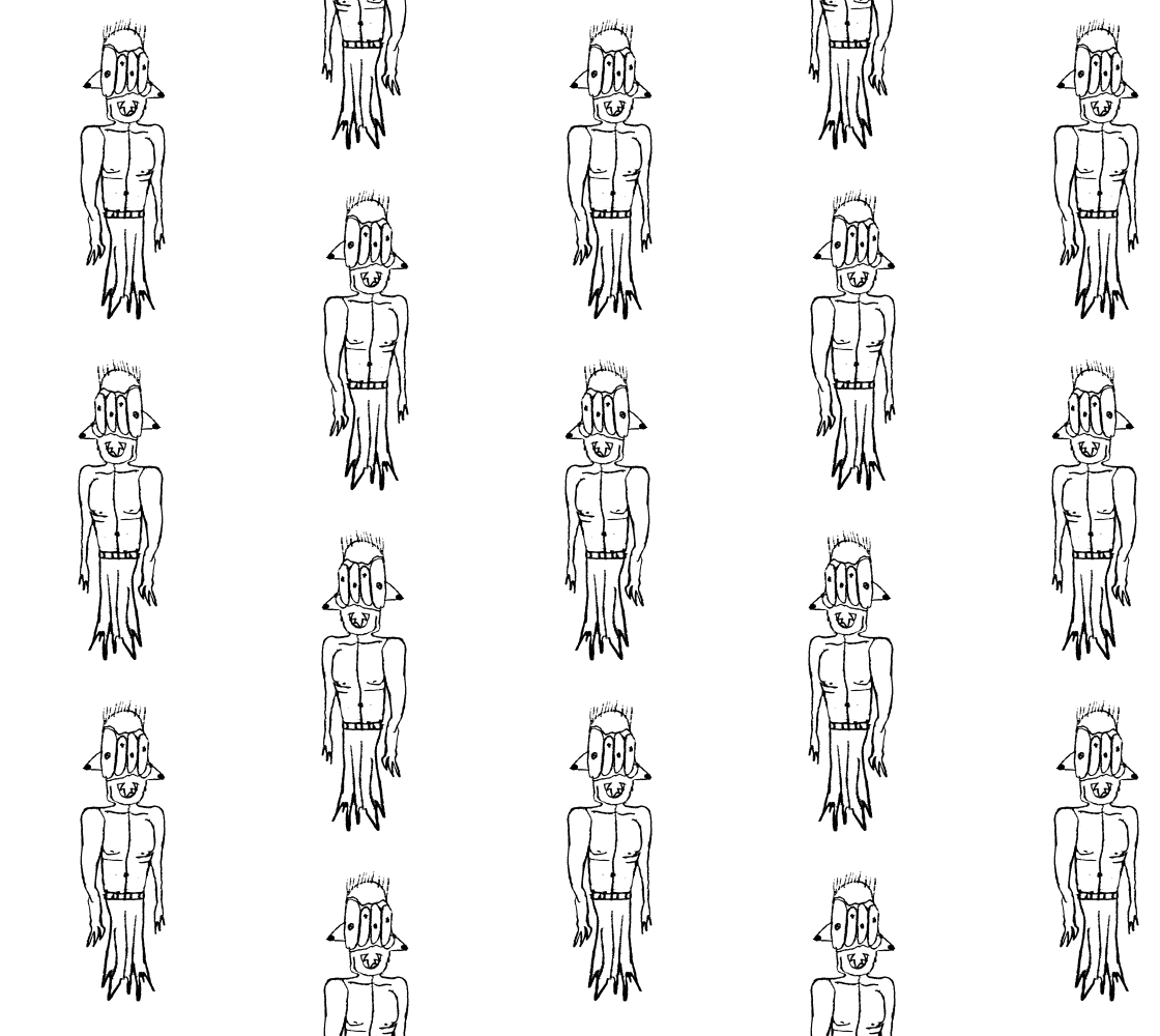 Sketchy monster man illustration pattern preview