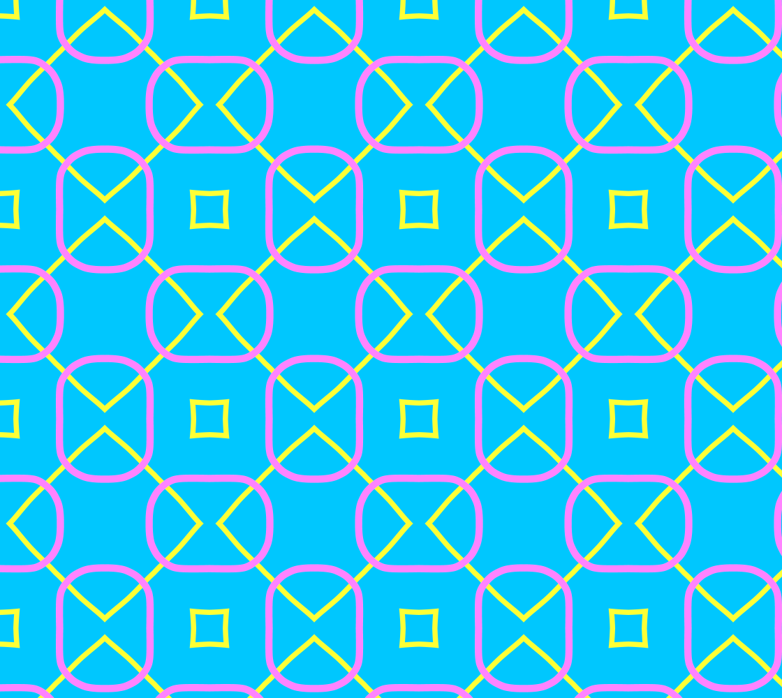 Pink and Yellow  Shapes on Blue preview