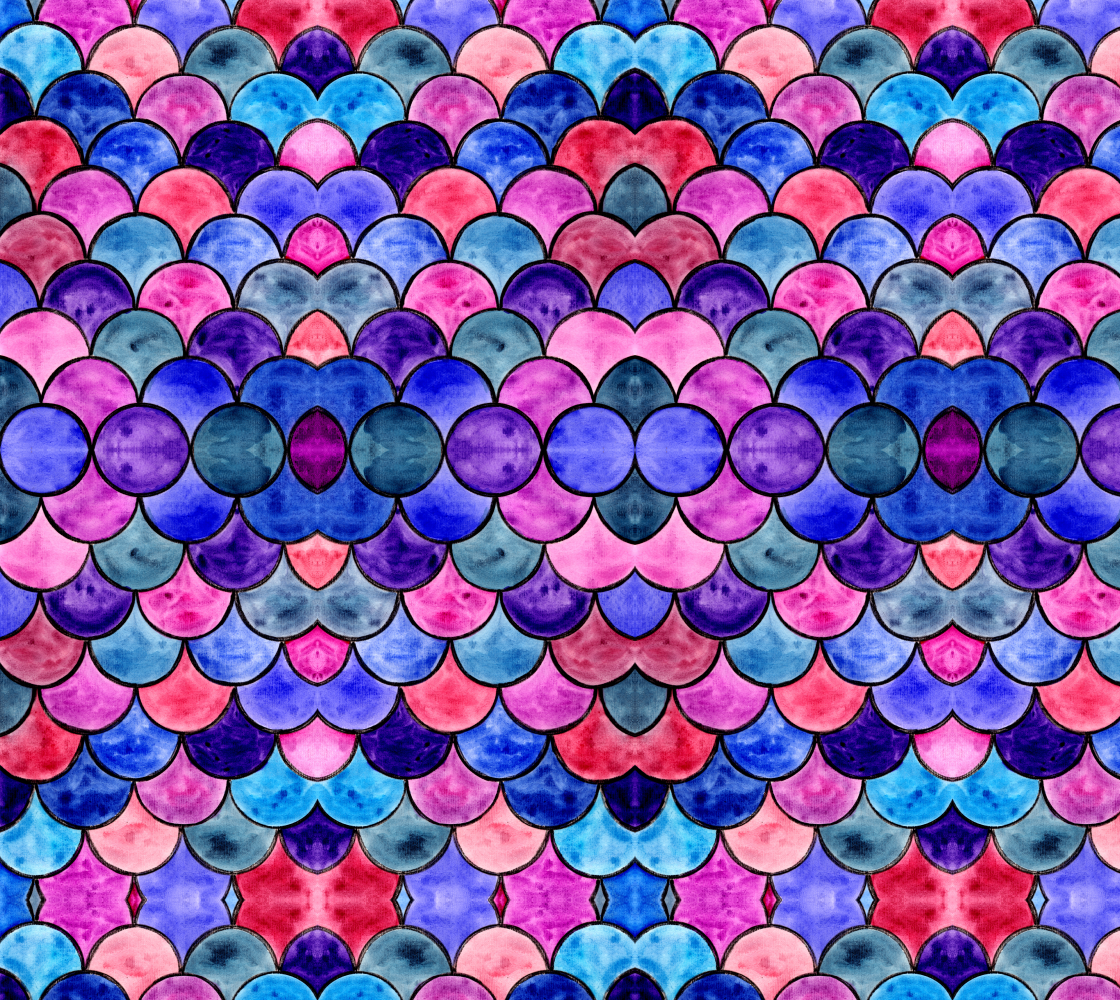 Blue and Purple Scales Pattern Fabric preview