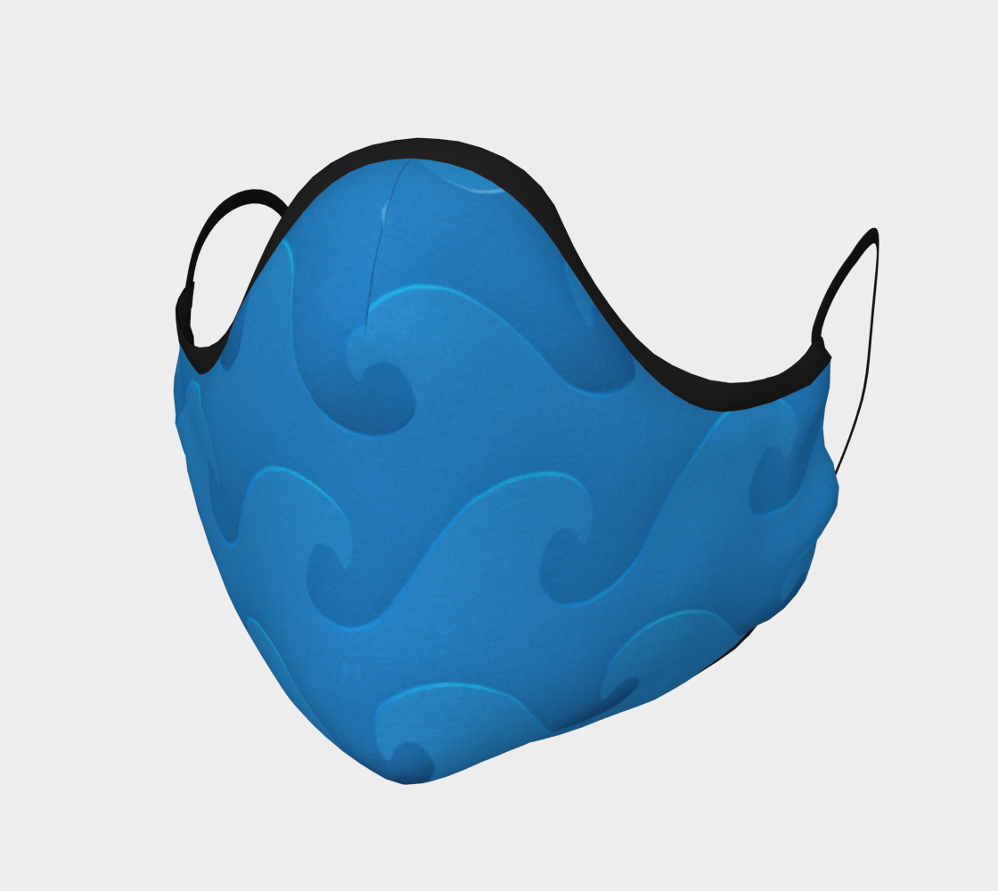 Blue Waves Face Mask aperçu