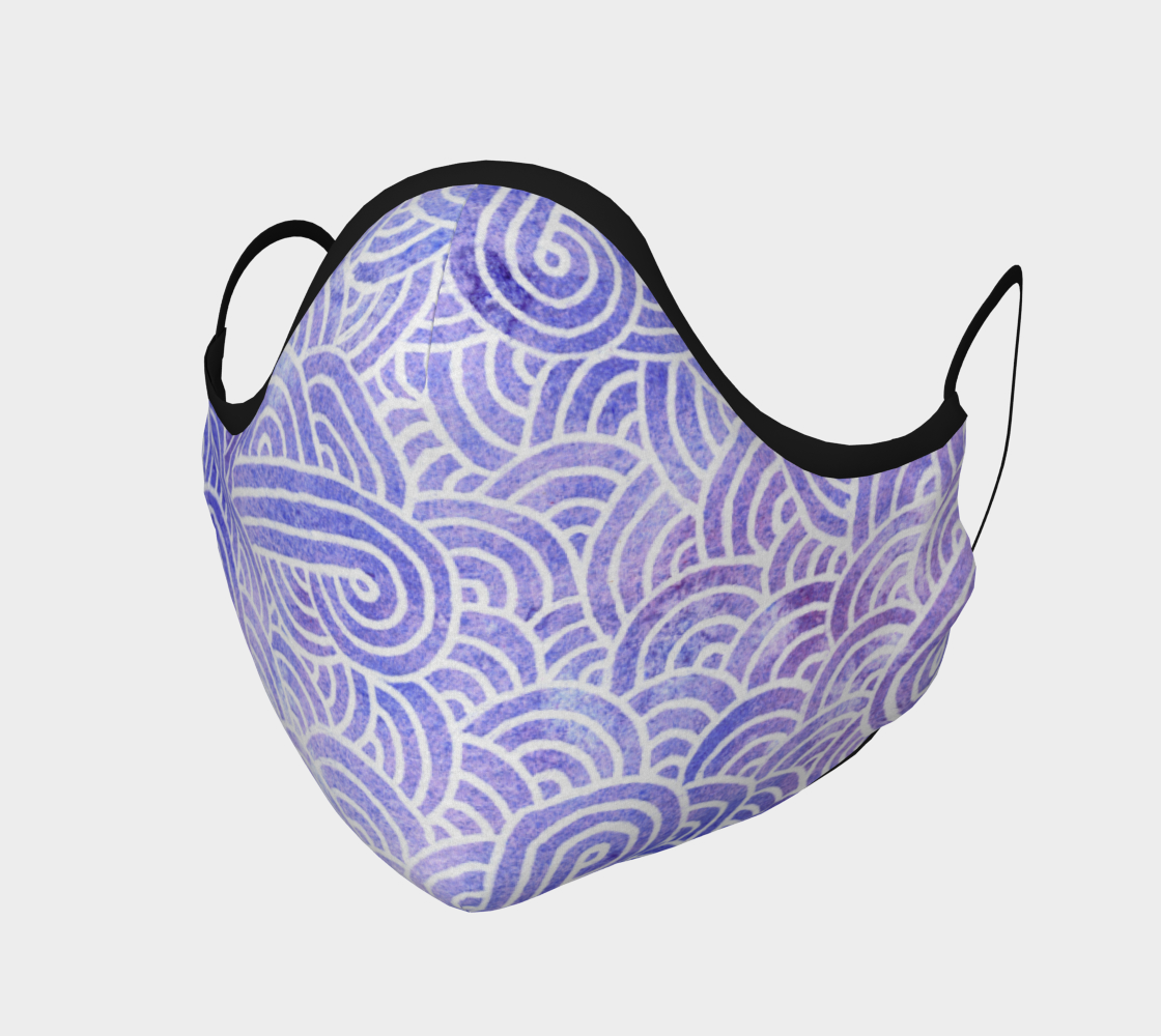Lavender and white swirls doodles Face Covering aperçu