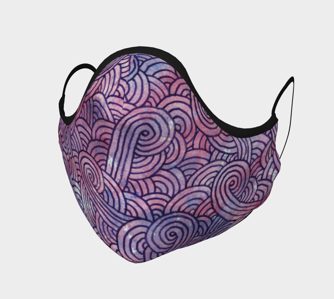 Purple swirls doodles Face Covering aperçu