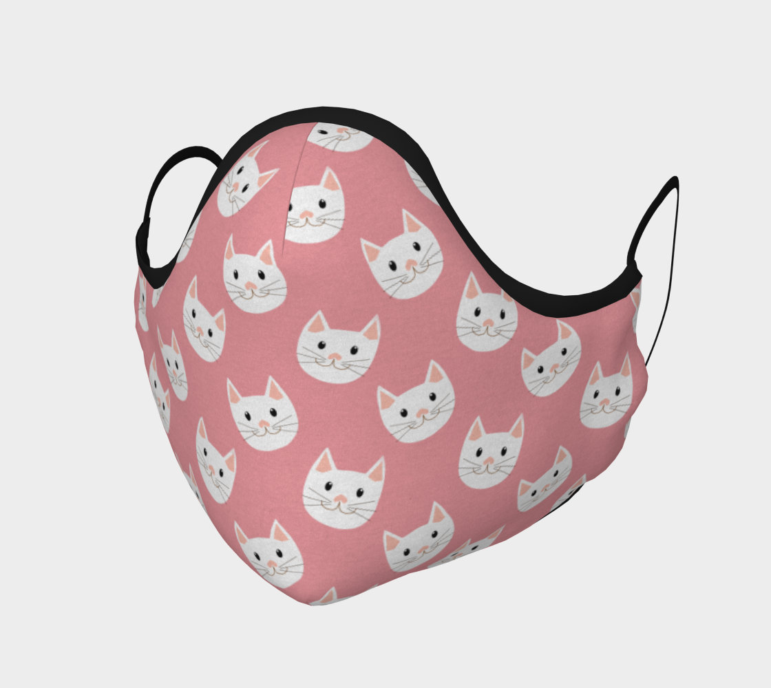 Cute Cats Kittens Pink White Face Mask preview #1