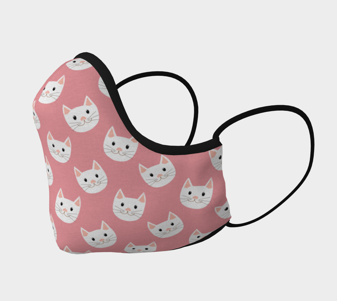 Cute Cats Kittens Pink White Face Mask preview #2