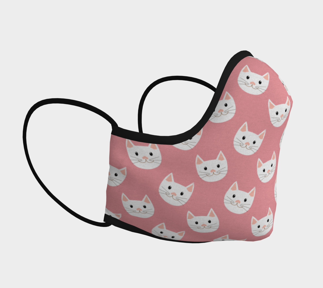 Cute Cats Kittens Pink White Face Mask preview #3