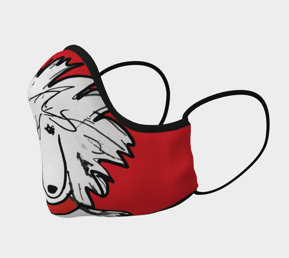 Aperçu de FACE MASK - Sergio Poodle Mask RED background #2