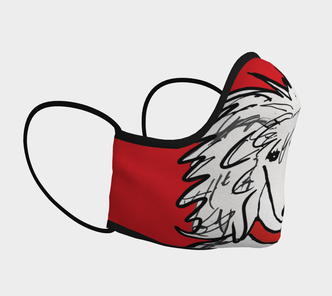 Aperçu de FACE MASK - Sergio Poodle Mask RED background #3