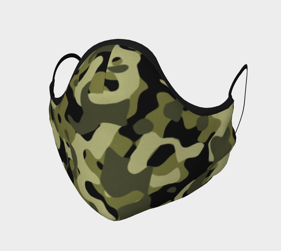 Aperçu de Camouflage Face Mask In Green Black Large Print #1