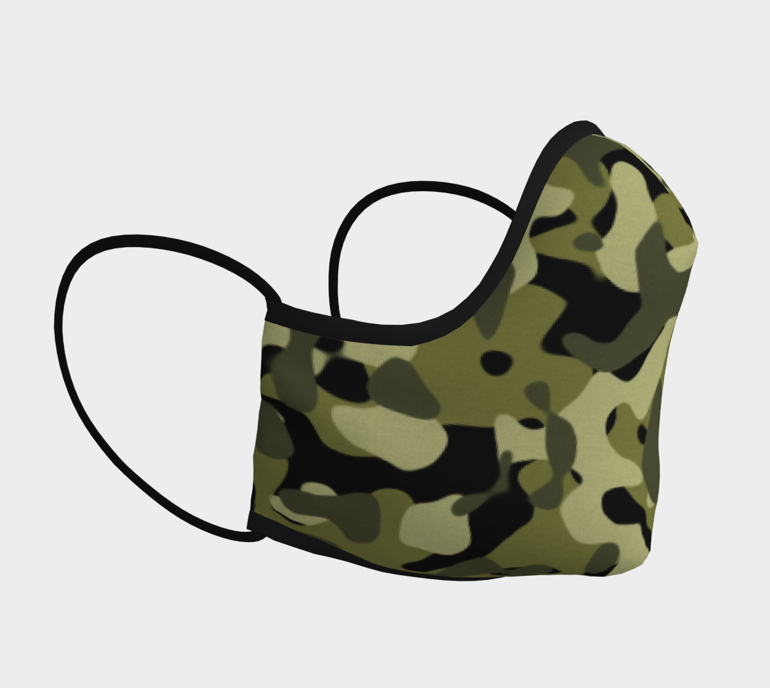 Aperçu de Camouflage Face Mask In Green Black Large Print #3