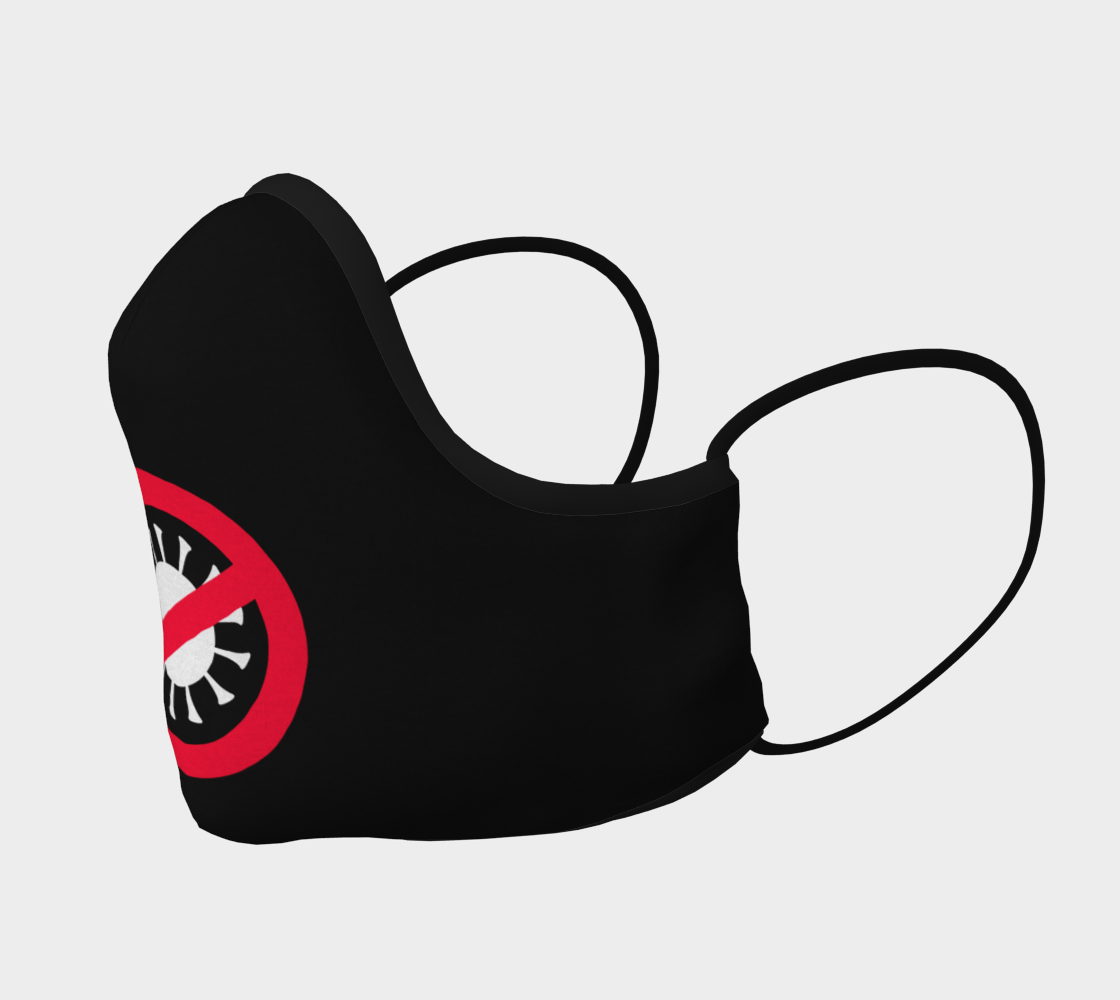 Corona Virus Covid 19 Red Ban Symbol Virus Silhouette Face Mask preview #2