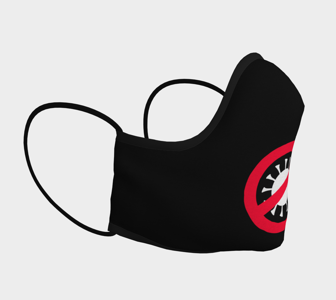 Corona Virus Covid 19 Red Ban Symbol Virus Silhouette Face Mask preview #3