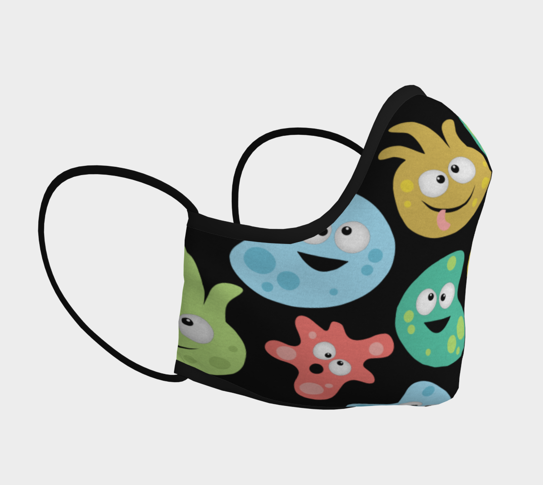 Aperçu de Cartoon Cute Germs Viruses Bacteria Science Face Mask #3