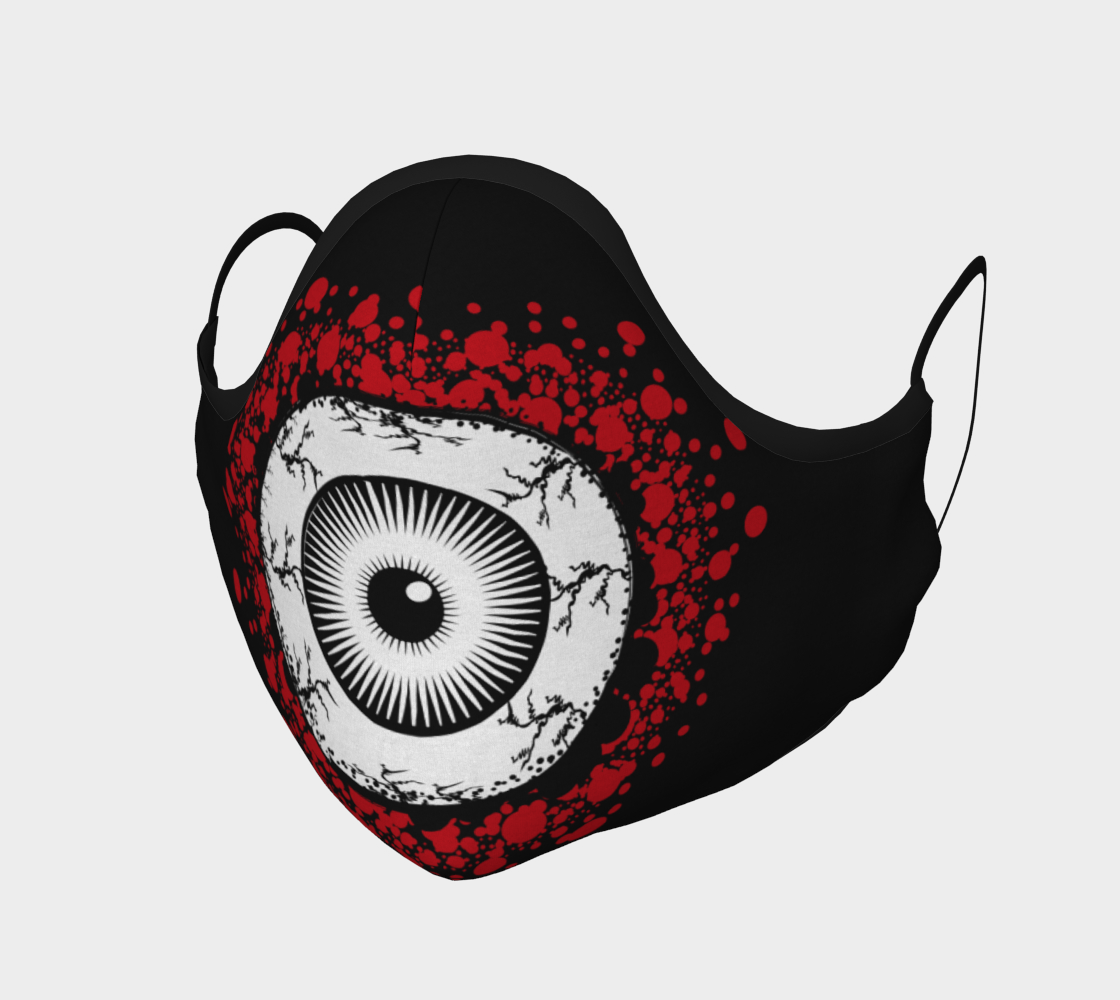 giant bloody eyeball design face mask, face covering by spinny c