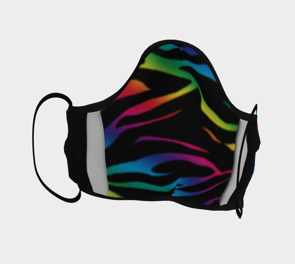 Rainbow Zebra Face Mask preview #4