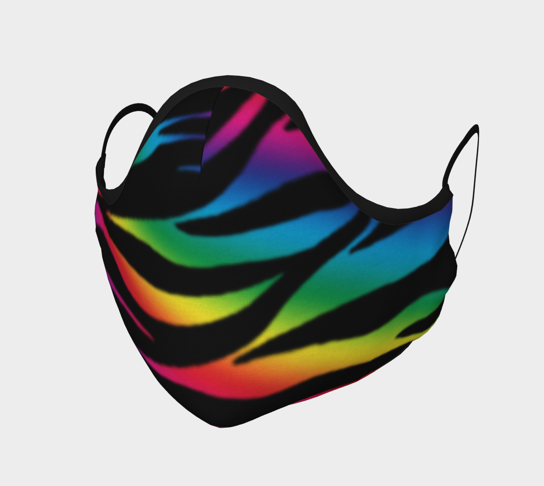 Rainbow Zebra Face Mask preview #1