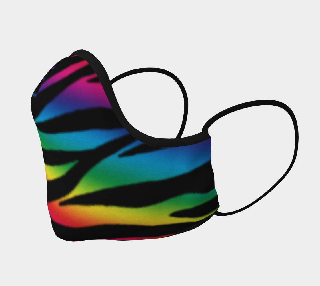 Rainbow Zebra Face Mask preview #2
