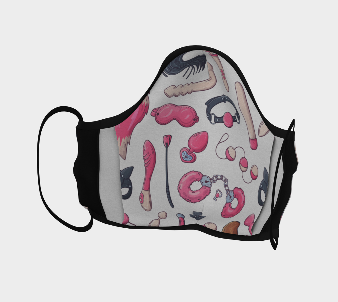 Pink & White Sex Toys Face Mask preview #4