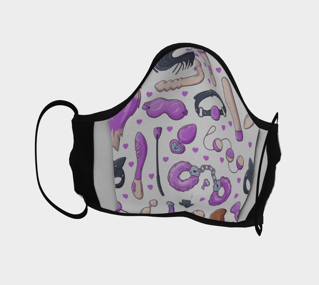 Purple & White Sex Toys Face Mask preview #4