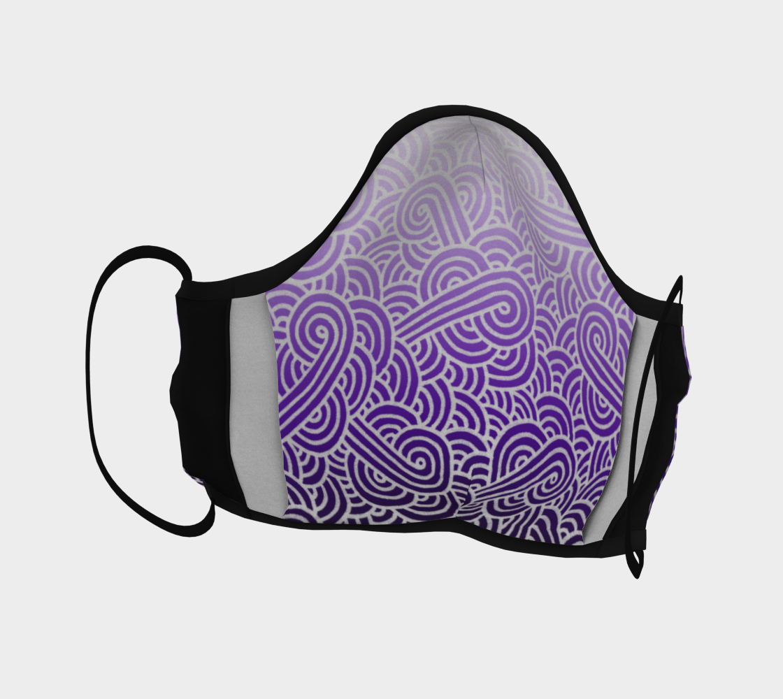 Aperçu de Ombré purple and white swirls doodles Face Covering #4