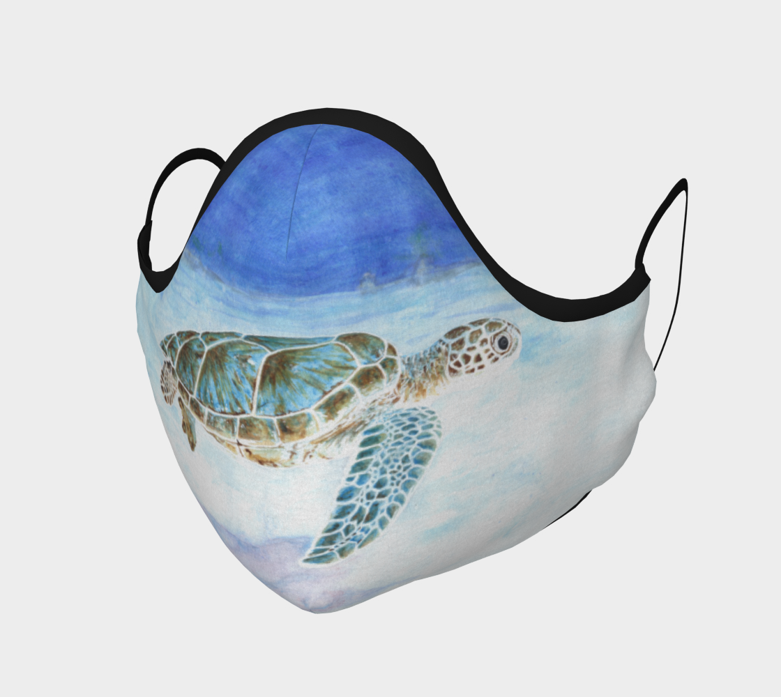 Sea turtle underwater Face Covering aperçu