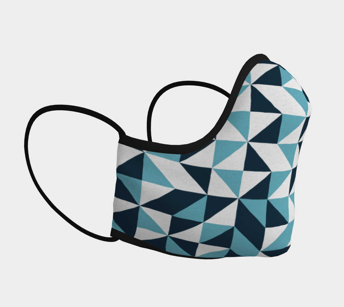 Blue Triangles Face Covering preview #3