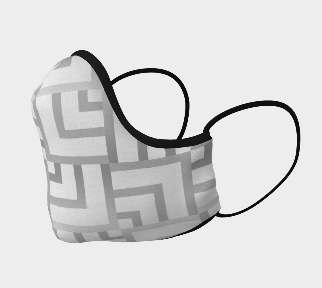 White and Silver Squares Face Covering preview #2