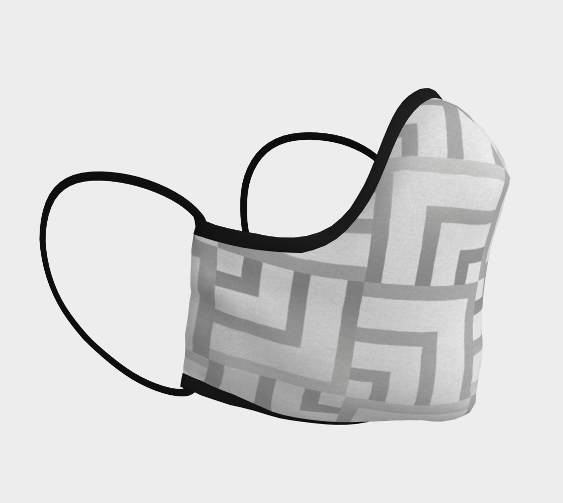 White and Silver Squares Face Covering preview #3