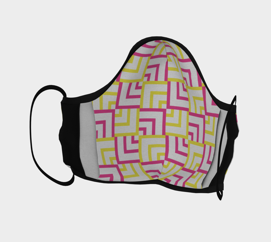 Pink and Yellow Squares Face Covering preview #4
