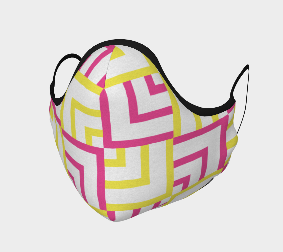Pink and Yellow Squares Face Covering preview #1