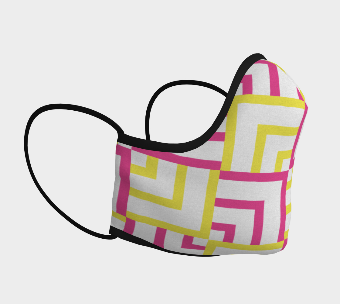 Pink and Yellow Squares Face Covering preview #3